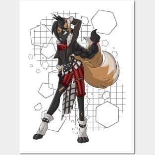 Roxy the sassy Kitsune Fox Girl Posters and Art